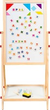2 in 1 Wooden Kids Easel Black/White Board Adjustable Children Drawing Board New