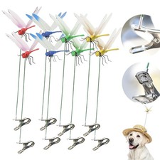 8 PCS Fake Dragonfly Clips, 3D Outdoor Simulation Dragonfly Clip, Natural Org...