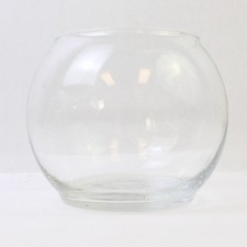 Clear Glass Round Bubble Bowl Vase 4 Inch Small Fish Bowl Terrarium Centerpiece