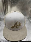 New Era Cream/Stone Atlanta Braves Chrome Anniversary 59FIFTY Fitted Hat Size 8