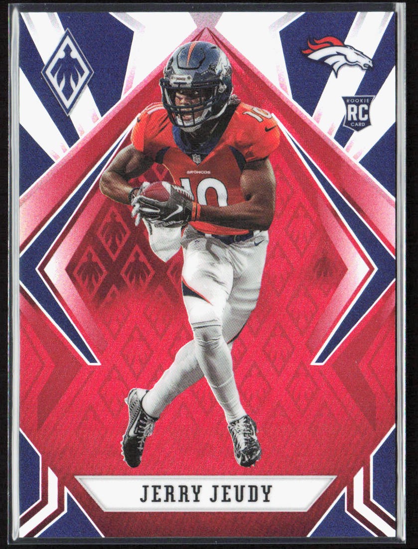 2020 Panini Phoenix Jerry Jeudy Red Rookie Card /299 #105 Denver Broncos