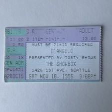 D&rsquo;Angelo Ticket Stub Seattle Showbox Nov 18 1995