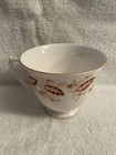 257e Vintage Queen Anne Gold & Burgundy Floral & Leaf Teacup & Saucer 8574 D577 — photo 4