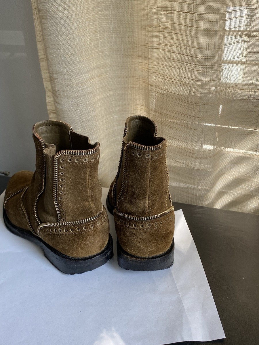 Louis Vuitton Brown Suede leather ankle Boots 36-6 cowboy western Chelsea flat LOUIS VUITTON Brown Suede BOOTS Ankle 36-6 riding western  main image 2