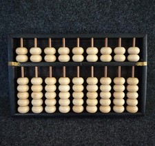 Wooden Abacus Math Calculating Tool 9 Rows 63 Beads Made in Japan Vintage  READ