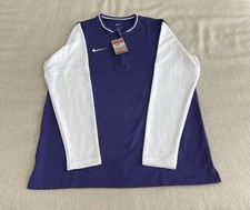 Nike Men  s Dri-FIT 1/4 Zip Pullover Top White Purple Size Large NEW FJ9549-513