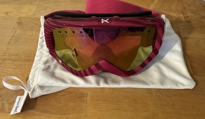 Anon Ski Goggles Pink Frame Mirrored UV400 Lens Adjustable Strap