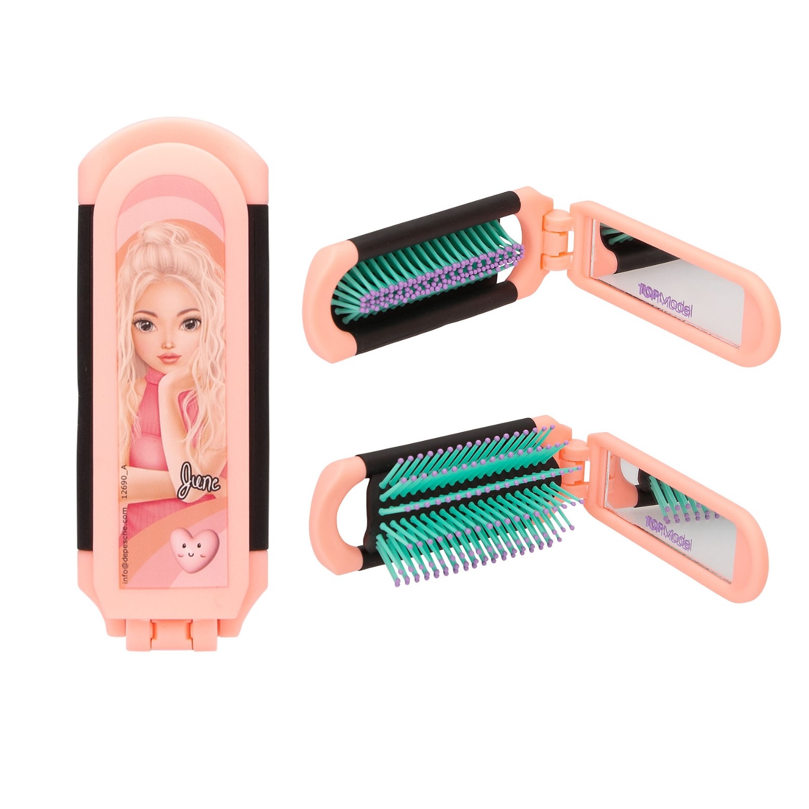 Depesche Top Model folding hairbrush ORANGE TopModel hairbrush girls hair brush
