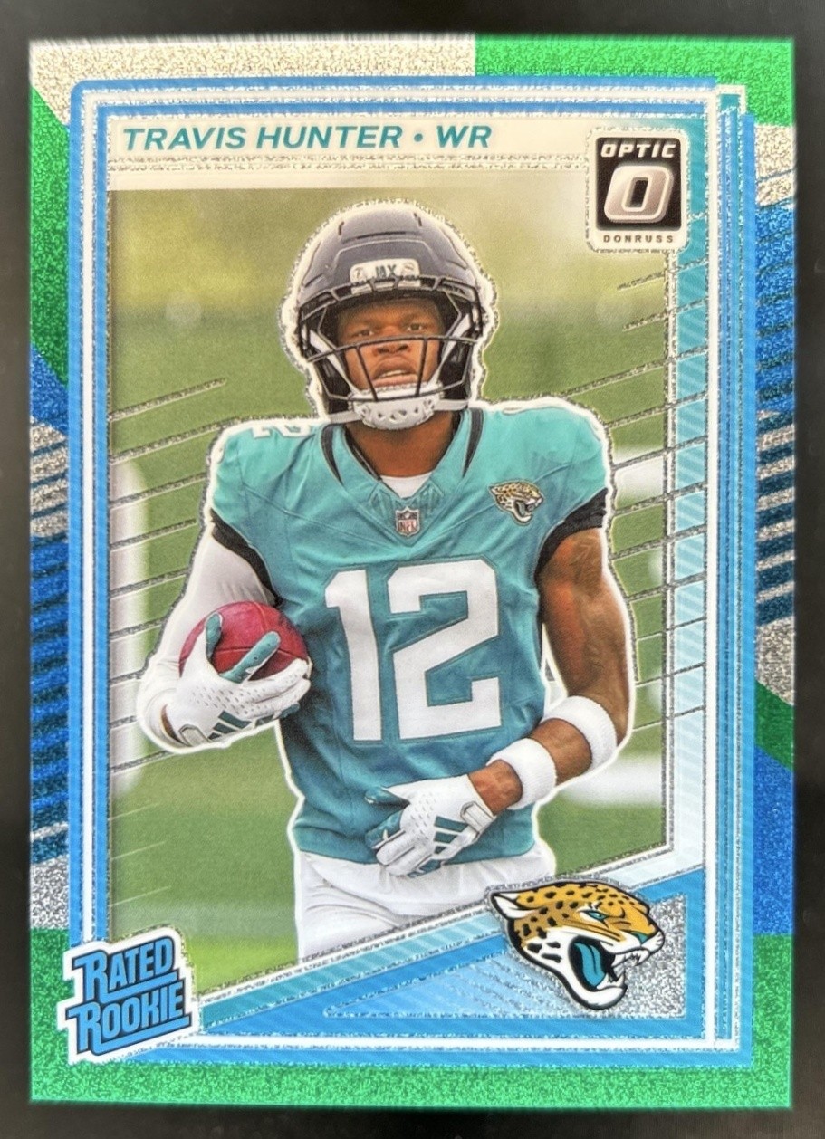 2025 Donruss Optic Travis Hunter Rated Rookie Jazz Prizm #201 Jaguars