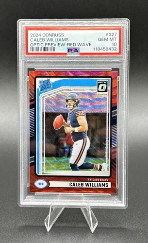 2024 Donruss - Rated Rookie PSA 10 Caleb Williams #327 Optic Preview Red Wave