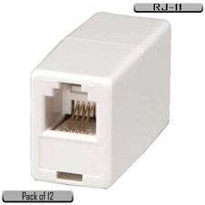 12 Pcs RJ11 6P4C Reverse Telephone Phone Cord Cable Line Adapter Inline Coupler