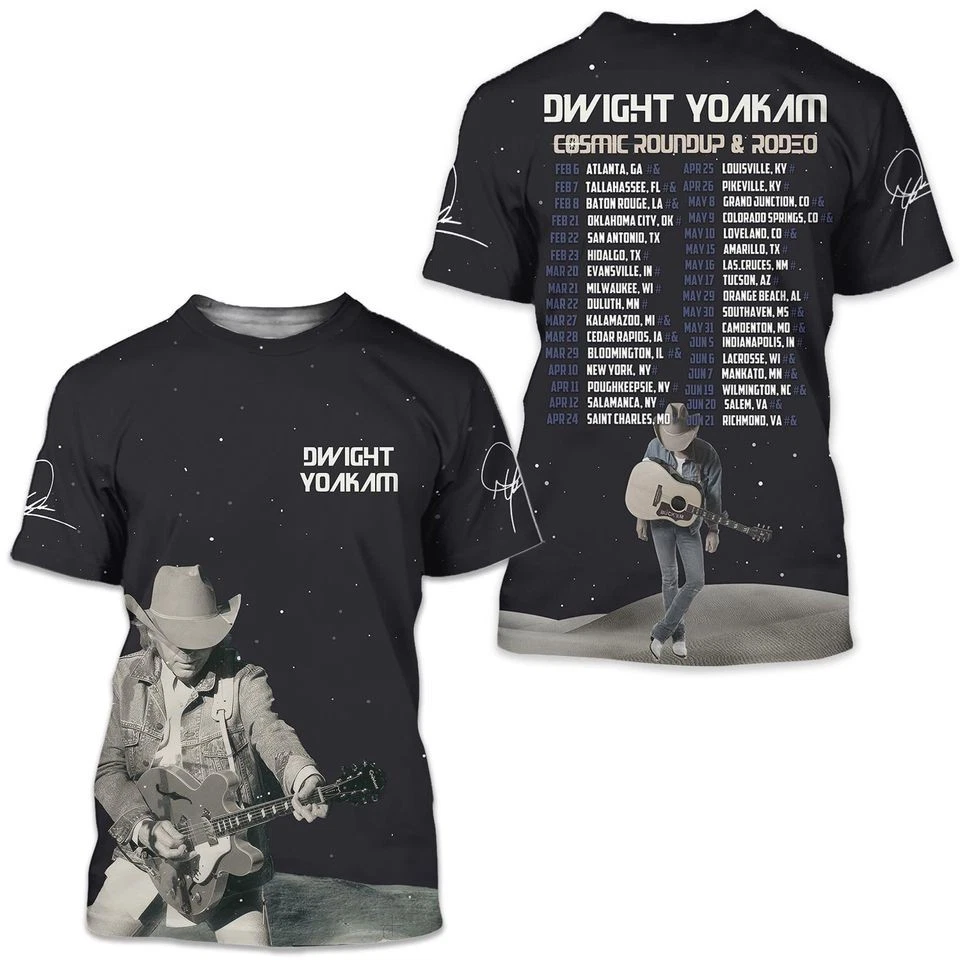 Dwight Yoakam Cosmic Roundup & Rodeo Signature 3D T-Shirt