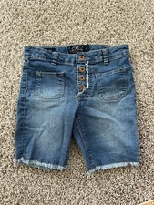 Lucky Brand Raw Hem Button Fly Classic Bermuda Shorts Girl  s Size 8 Pockets