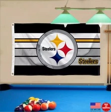 Pittsburgh Steelers Banner 3' x 5' Man Cave Flag Game Day Fan Tailgating Team