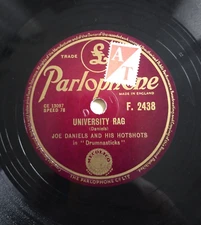 JOE DANIELS & HOTSHOTS University Rag / Memphis Blues UK Parlophone 78 record