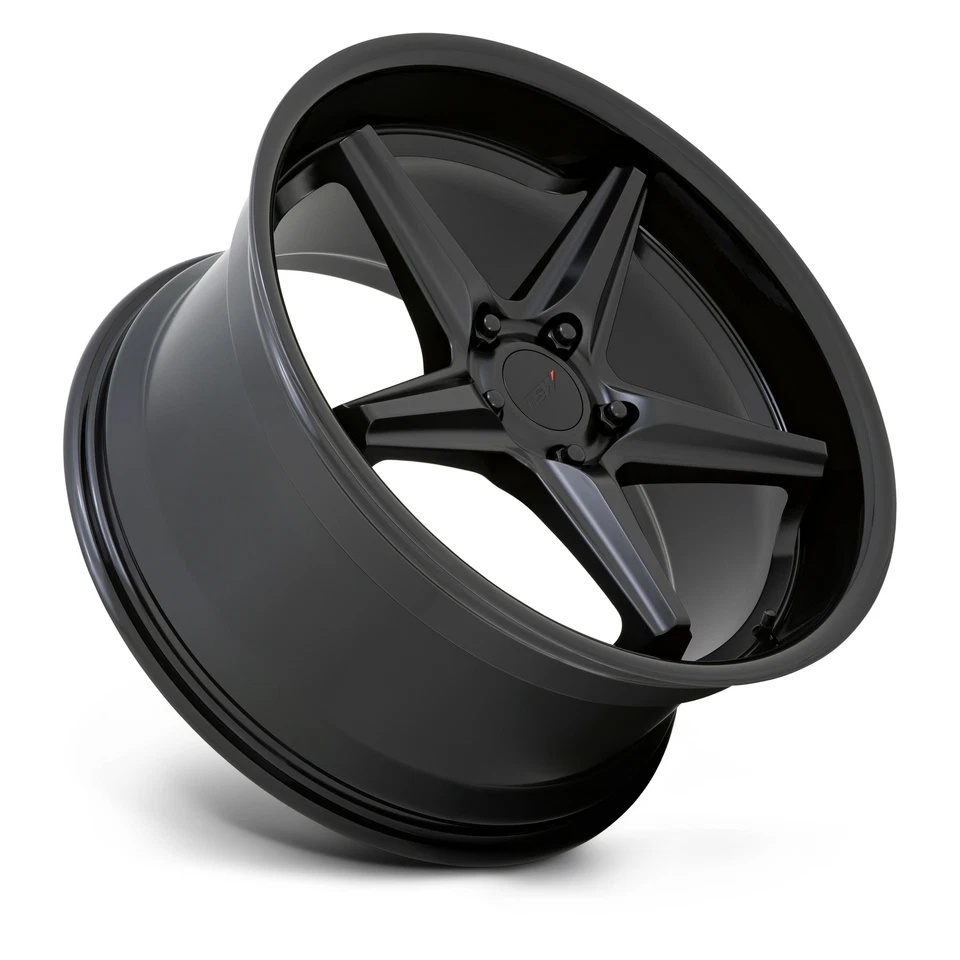 TSW Launch 19x9.5 5x112 Matte Black With Gloss Black Lip Wheel 19" 40mm Rim Foto 2 de 4