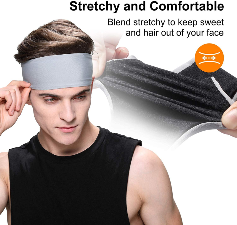 EasYoung Headbands for Men, 6/3/2 Pack Sweat Bands Headbands Men's
