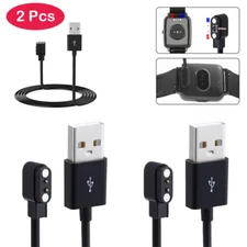 2PCS 2-Pin Universal USB Data Charging Cable Magnetic 2.84mm Smart Watch Charger