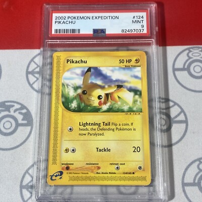 PSA 9 MINT Pikachu 124/165 Pokemon 2002 Expedition Card 7044 | eBay