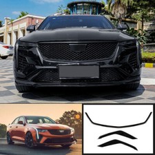 3pcs For Cadillac Ct4 2020-2024 Gloss Black Front Bumper Grille Frim Trim Strip