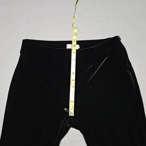 Tahari Womens Velour Pants Petite Sz 4P Black Stretch Straight Leg New - Picture 3 of 11