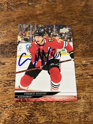 Connor Murphy IP Signed 2024-25 Upper Deck Card Blackhawks Autographed