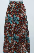 Sag Harbor Ladies Summer Breeze A-Line Rayon Skirt Multi Fourteen 14 NWT