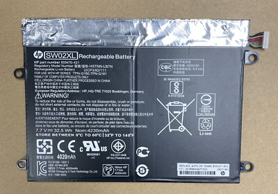 Batterie pour HP SW02XL TPN-Q180 TPN-Q181 7.7V 32.5Wh