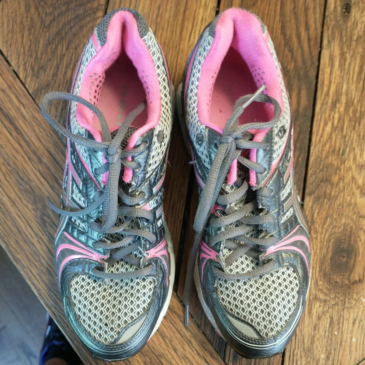 Womens Asics Gel Kayano 18 Running Shoes Sneaker Size 7 Gray Pink Athletic