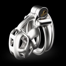 Cobra 316 Stainless Steel Male Chastity Device Small Cage Lock Belt Restraint