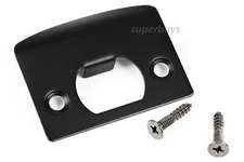 Black Door Lock Latch Striker Strike Striking Plate Pad Bolt Jamb D Set Lockset