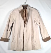 Vintage Womens Jordache Suede Leather Tan Jacket / Coat Open Front