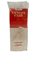 Vintage Vanity Fair Comfort Top Knee Hi's Pantyhose Suntan 2 Pair Pack Sheer
