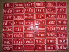 U S A Mini Bike Bicycle Vanity Metal Red License Plate Sign Emil - Gaetan