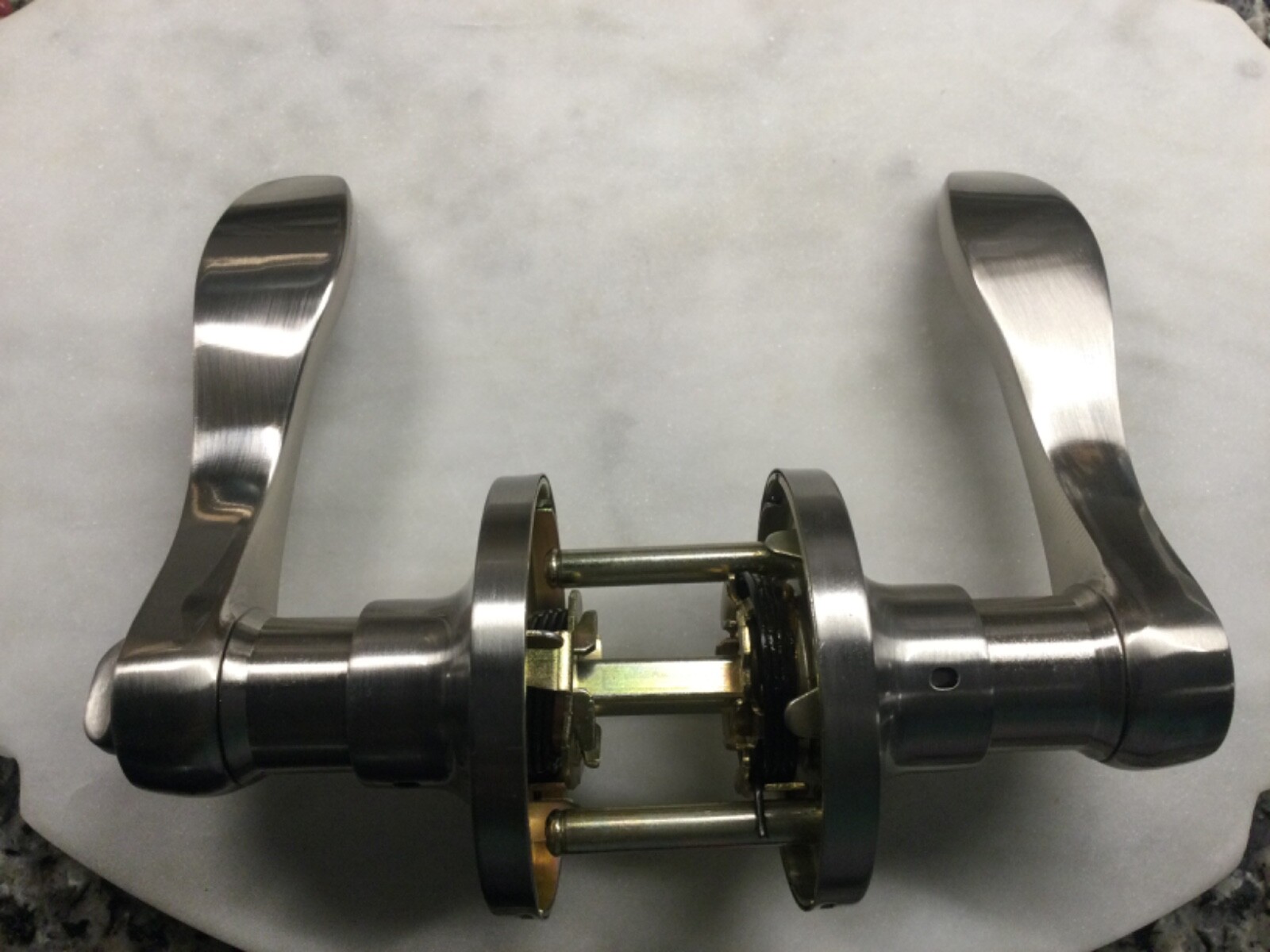 Privacy Door Handle (No Key) Lever Lockset Satin Nickel-image