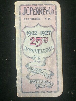 VINTAGE 1927 JC PENNEY DEPARTMENT STORE 25TH ANNIVERSARY NOTEBOOK WITH ENTRIES