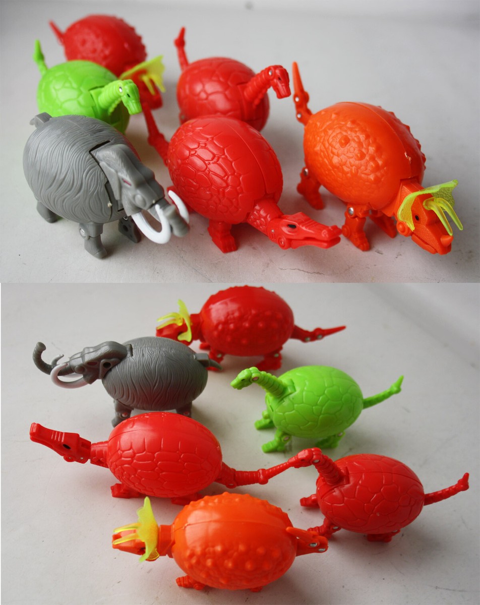 6X VINTAGE 80'S METEORBS TAMAGORAS KO EGG FIGURES CROCOBITE TUSKOR