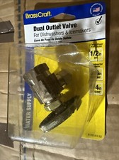 Lot of 5 NEW Brass Dual Outlet Stop Valve, 1/2 x 3/8 x1/4 R1700RXRD