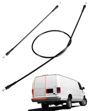 Rear Left Cargo Door Upper & Lower Latch Release Cables Compatible with Ford E