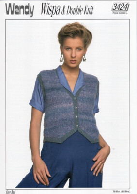 Strickanleitung in Doppelstrick von Wendy für Damen 76-97cm 30-38''