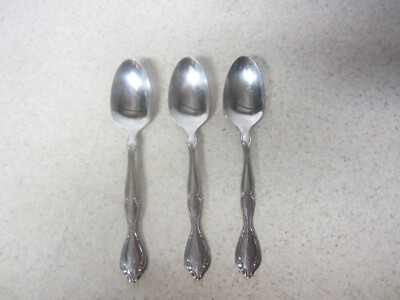 LOT OF 3 ONEIDA STAINLESS FLATWARE CANTATA TEA SPOON  TEASPOON USA