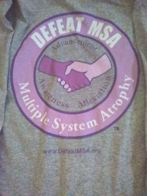 DEFEAT MSA Multiple System Atrophy Men's long sleeve 1XL T-Shirt - BRAND NEW!