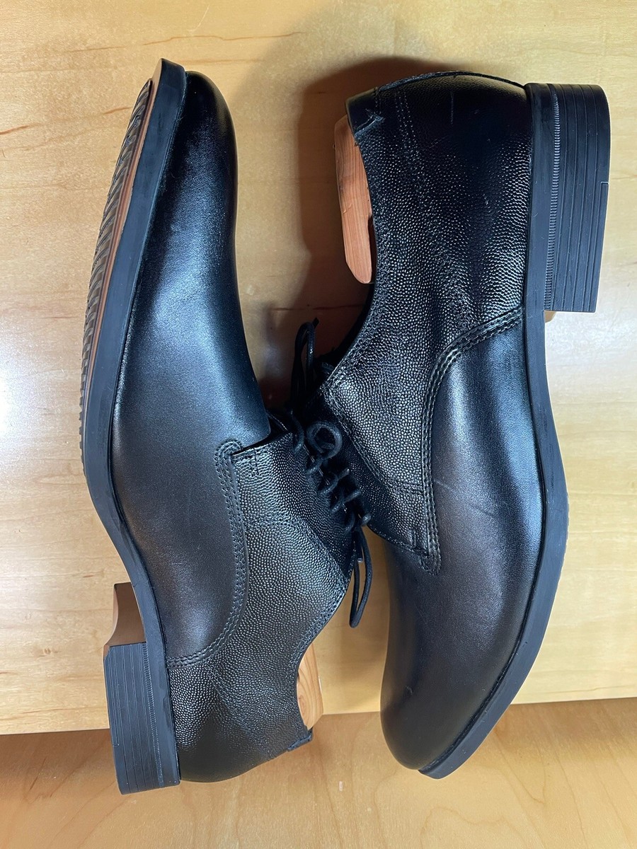 Clark's Men's 15775 Black Leather Round Toe Lace Up Oxford Dress