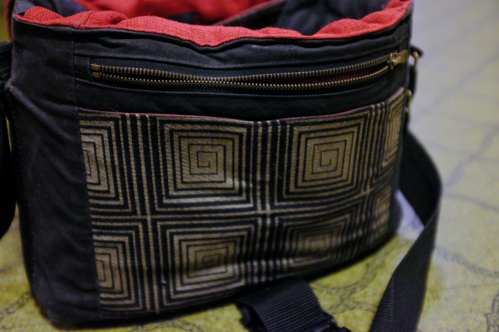 Red and Black Leather Camera Bag, Porteen Gear, Large, Handmade eBay