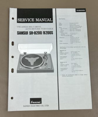 SANSUI SR-B200/B200S STEREO TURNTABLE SERVICE MANUAL D-1402