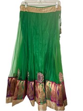 Indian Lehenge Skirt SIze 32 small Festive Beaded Bollywood Attire Tassel FLAW