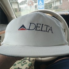 Delta Airlines Vintage Promtional Strapback Cap Hat Made in USA