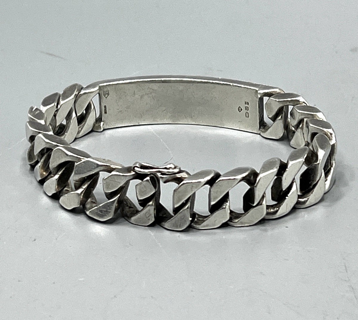 Mens Heavy Sterling Silver I.D. Bracelet. | eBay