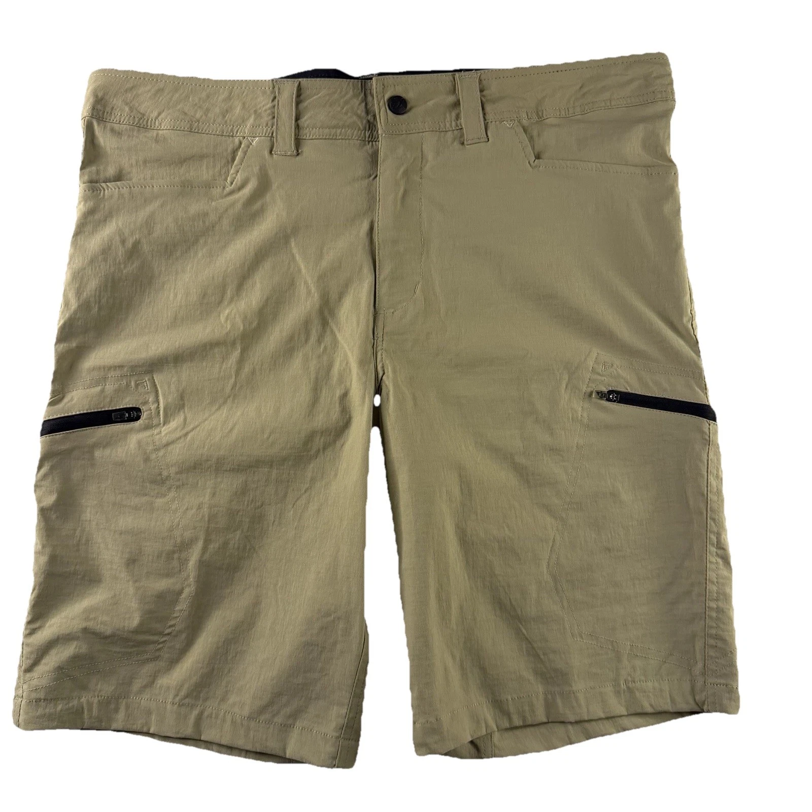 ZeroXposur Shorts Mens 38 Khaki Cargo Lightweight Nylon Spandex Stretch UPF 50+