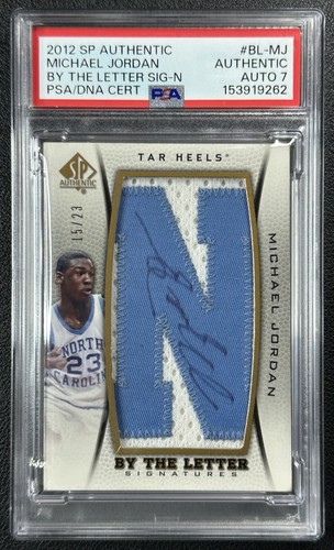 MICHAEL JORDAN PSA AUTH 2012-13 SP AUTHENTIC #BL-MJ BY THE LETTER PATCH AUTO /23